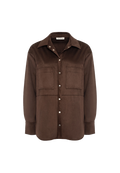 Manila Grace - Camicia Effetto Suede con Tasche Applicate