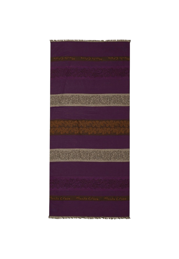 Manila Grace - Sciarpa A Righe Jacquard Multicolor Con Logo Manila Grace